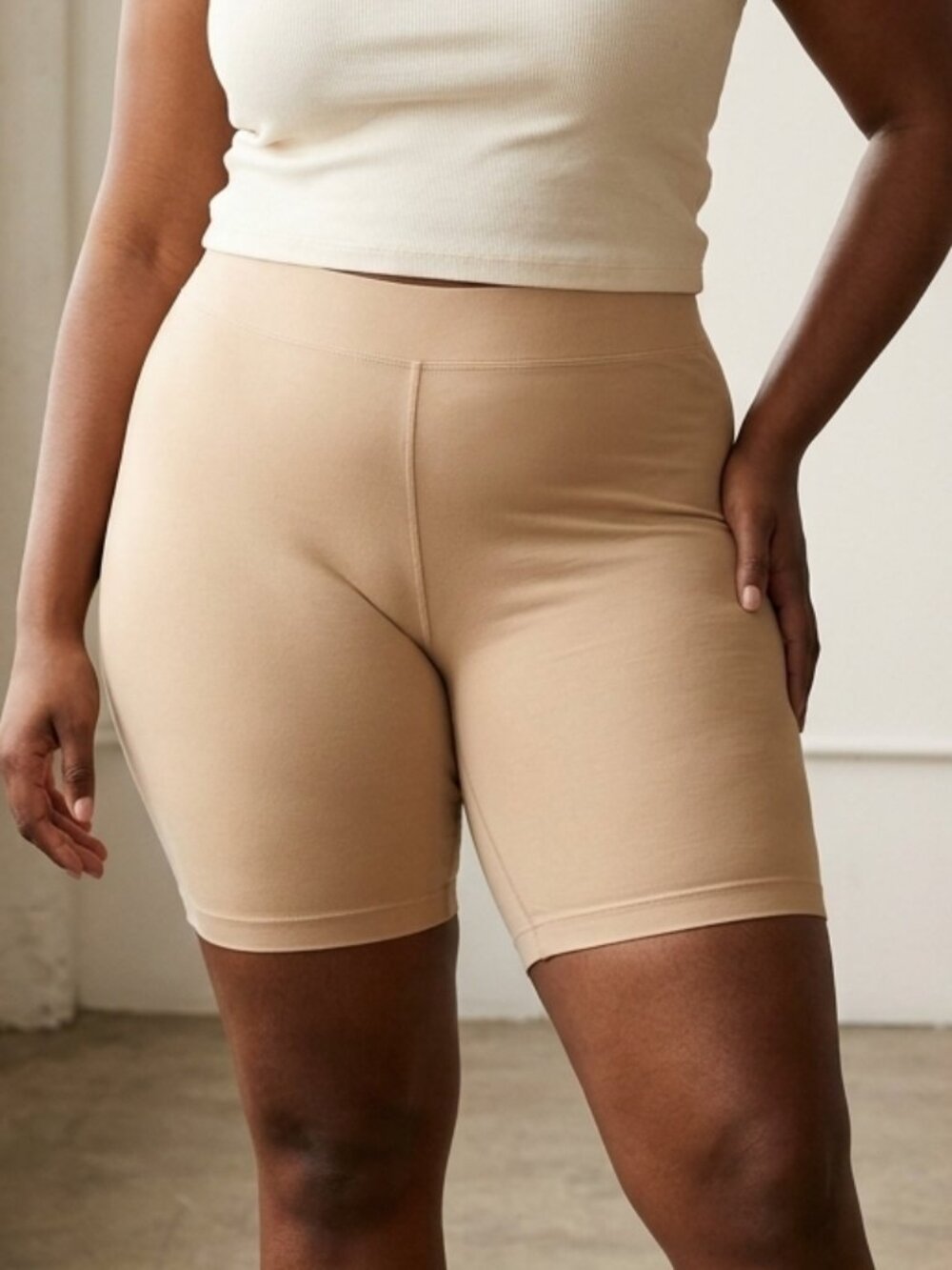 Target Australia Curve Cotton Plus Size Nude Anti-Chafe Tan Slip Shorts Size 22+
